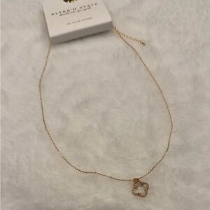 Altar'd State Gold Clover with clear center Necklace